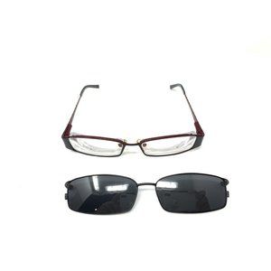 Easyclip  Easy Clip O1038 90 Eyeglasses Frames W/  Clip On 50 [] 16 Black Burgun